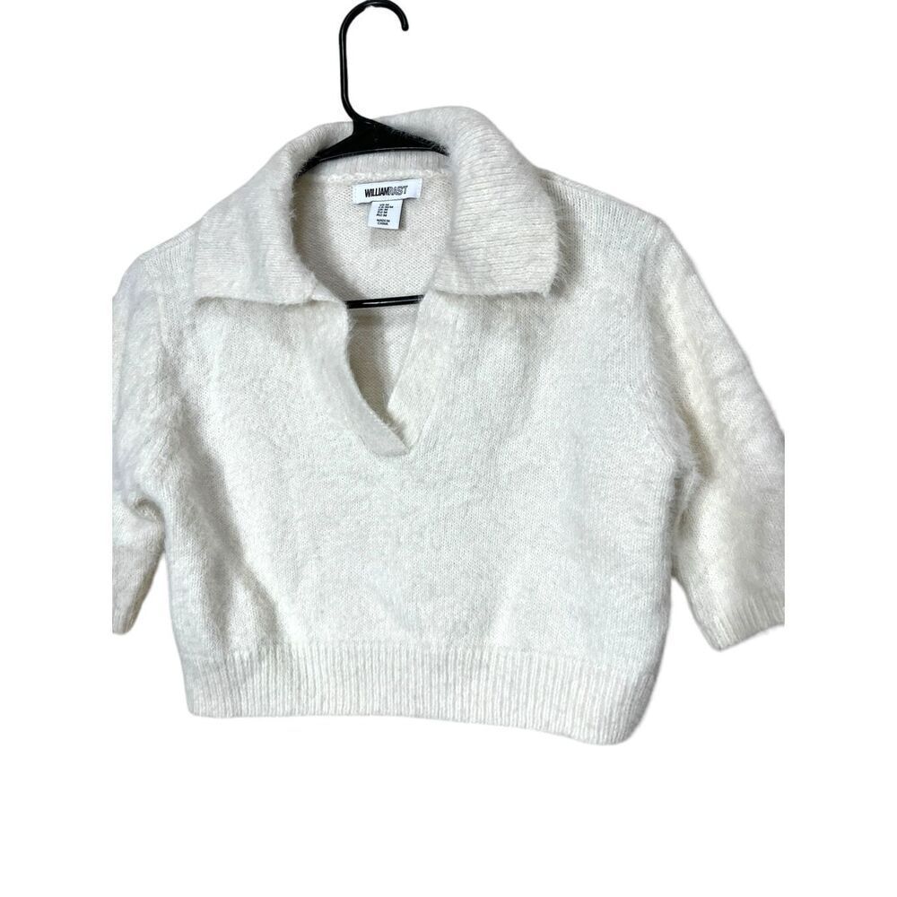 William Rast White Collared Crop Top Size M NWT - Picture 2 of 8